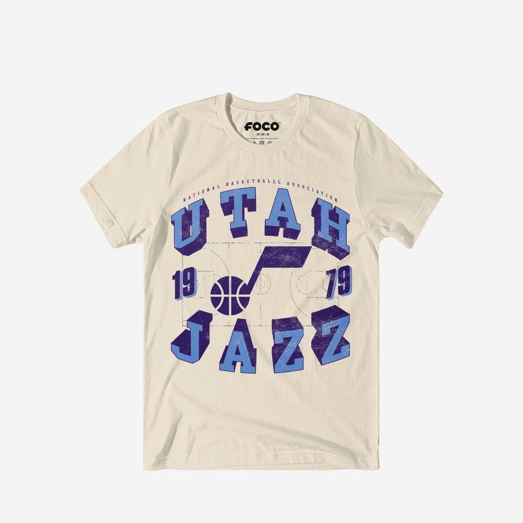 Utah Jazz Court Arched Wordmark T-Shirt FOCO S - FOCO.com