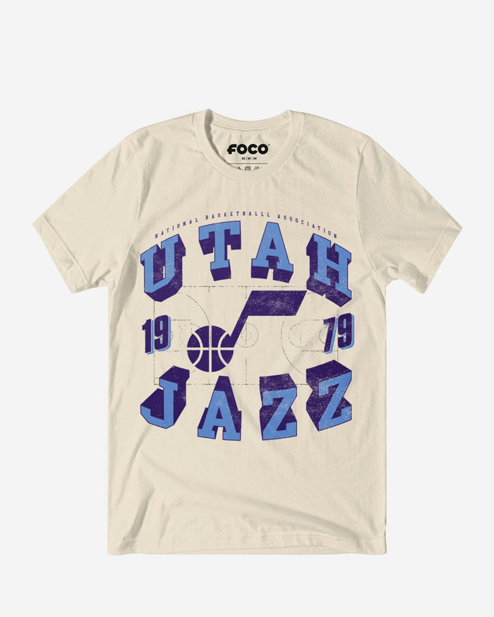 Utah Jazz Court Arched Wordmark T-Shirt FOCO S - FOCO.com