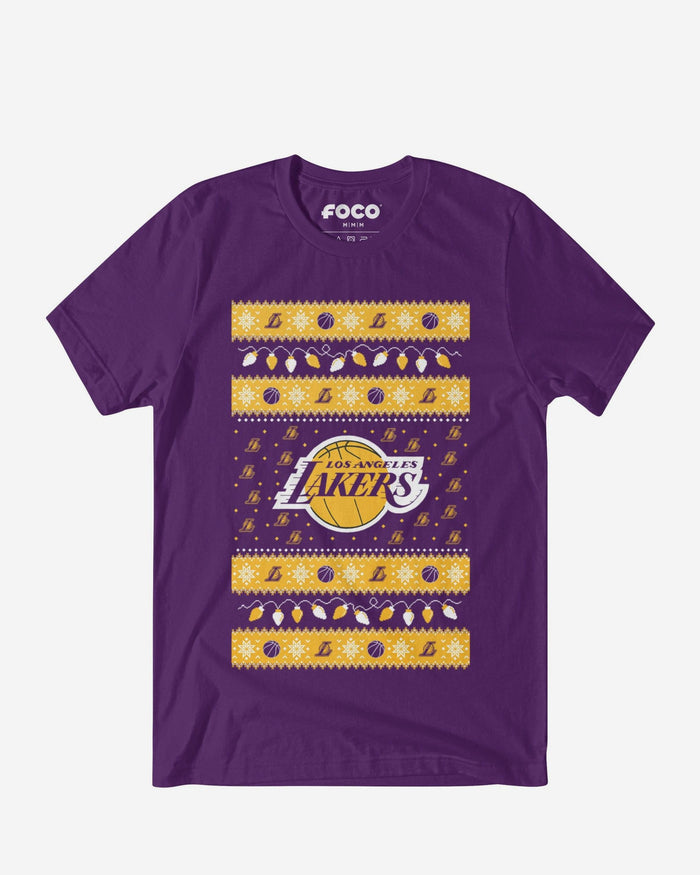 Los Angeles Lakers Holiday Lights Sweater T-Shirt FOCO S - FOCO.com