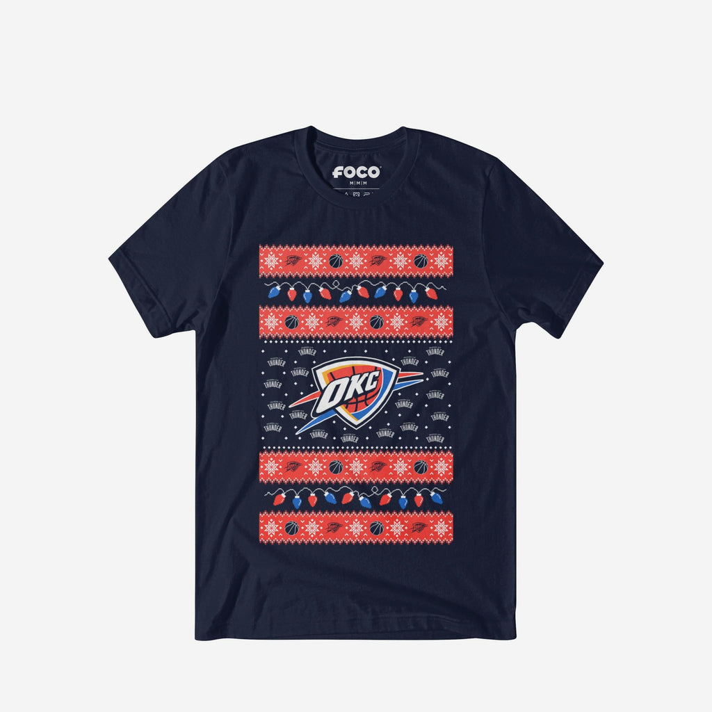 Oklahoma City Thunder Holiday Lights Sweater T-Shirt FOCO S - FOCO.com