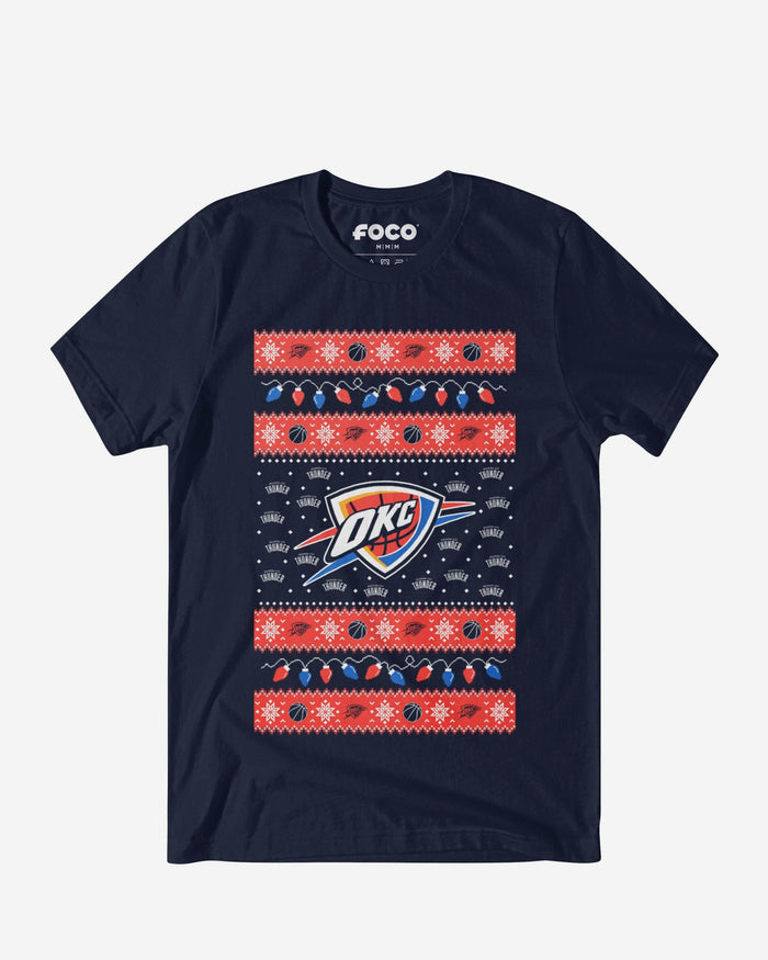 Oklahoma City Thunder Holiday Lights Sweater T-Shirt FOCO S - FOCO.com