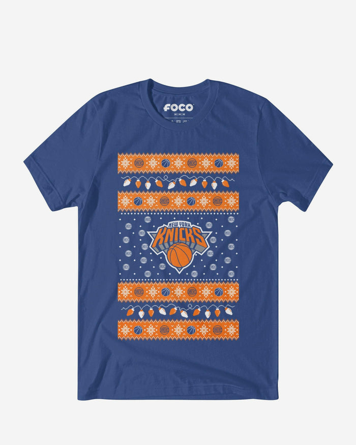 New York Knicks Holiday Lights Sweater T-Shirt FOCO S - FOCO.com