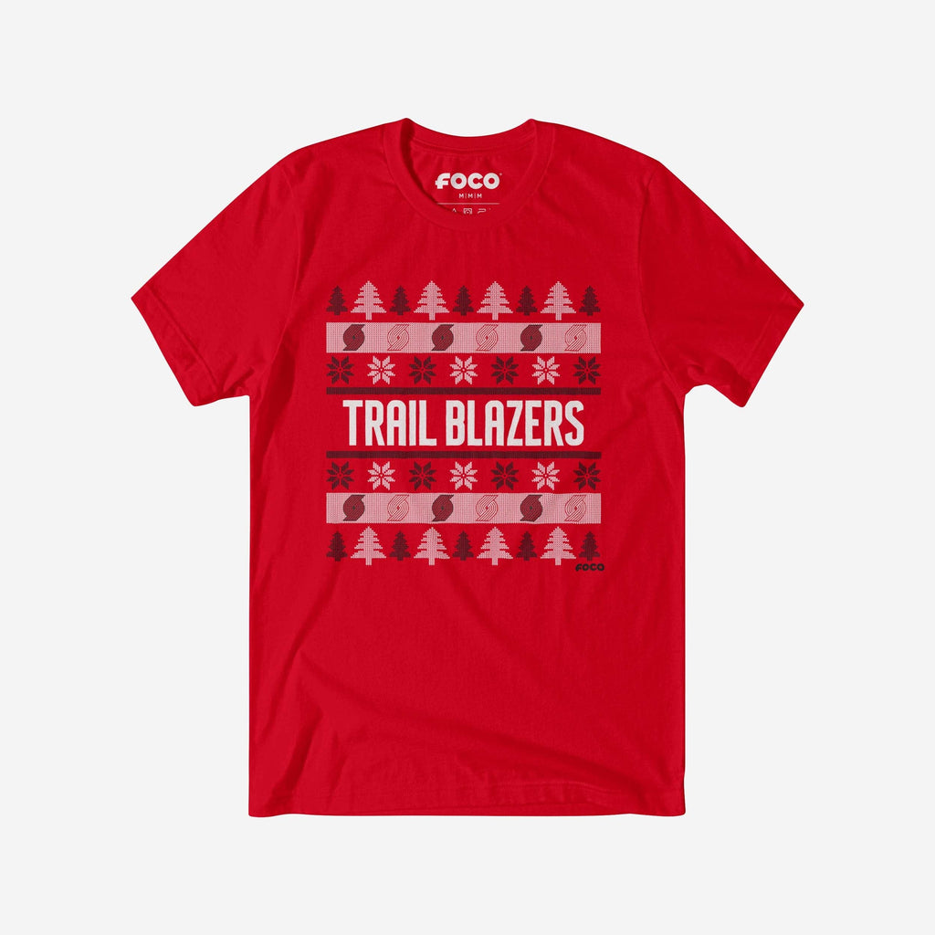 Portland Trail Blazers Holiday Sweater T-Shirt FOCO S - FOCO.com