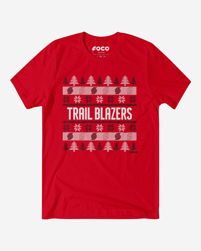 Portland Trail Blazers Holiday Sweater T-Shirt FOCO S - FOCO.com