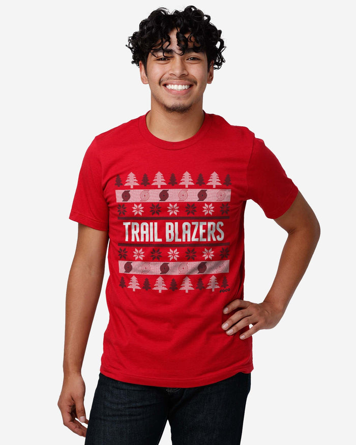 Portland Trail Blazers Holiday Sweater T-Shirt FOCO - FOCO.com