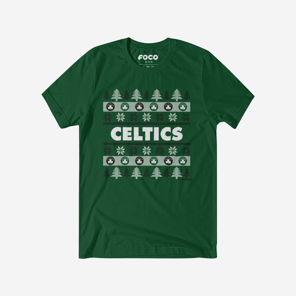 Boston Celtics Holiday Sweater T-Shirt FOCO S - FOCO.com