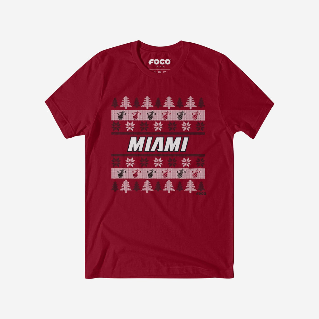 Miami Heat Holiday Sweater T-Shirt FOCO S - FOCO.com