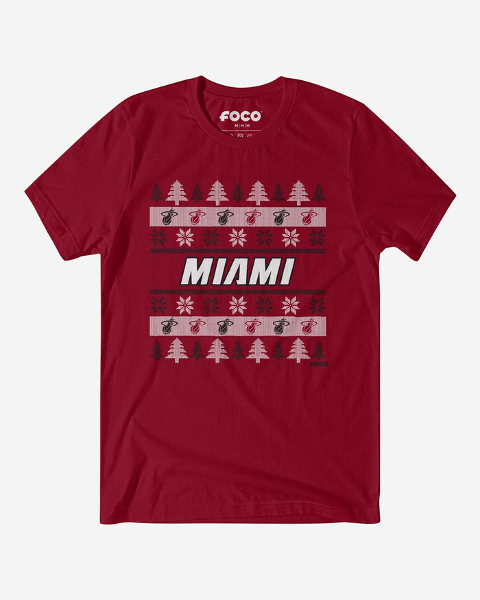 Miami Heat Holiday Sweater T-Shirt FOCO S - FOCO.com