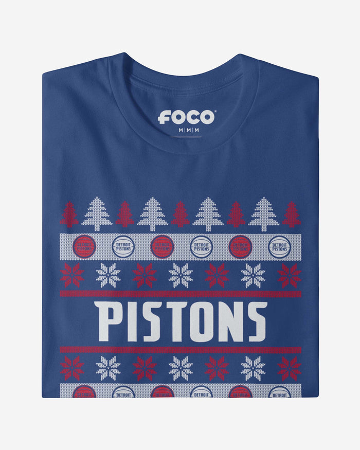 Detroit Pistons Holiday Sweater T-Shirt FOCO - FOCO.com