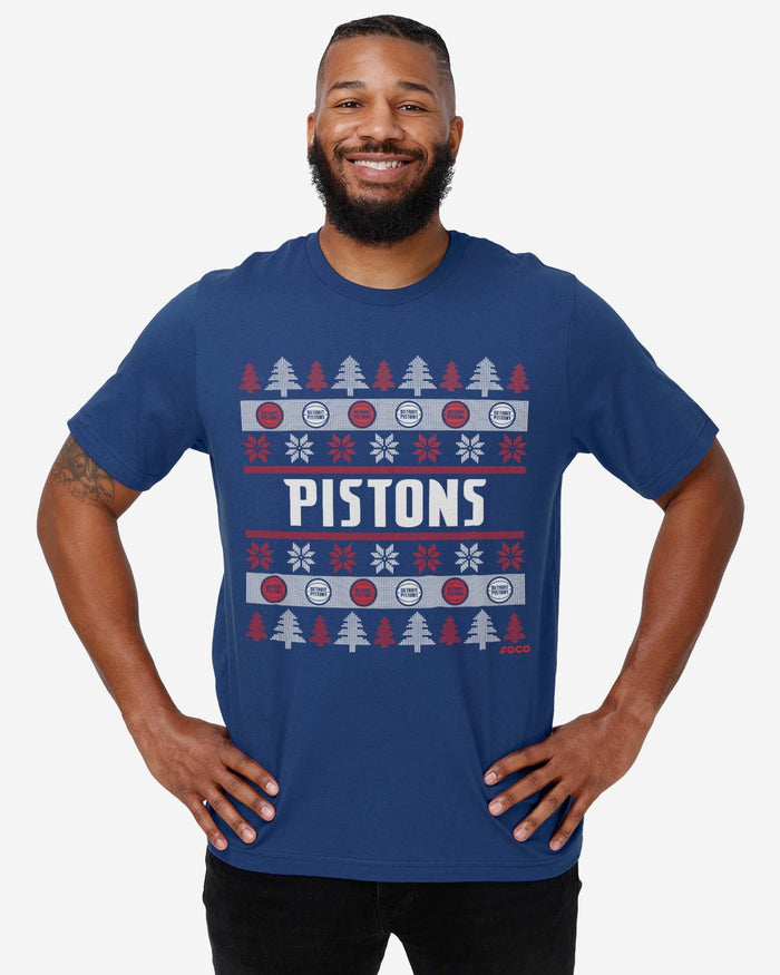 Detroit Pistons Holiday Sweater T-Shirt FOCO - FOCO.com