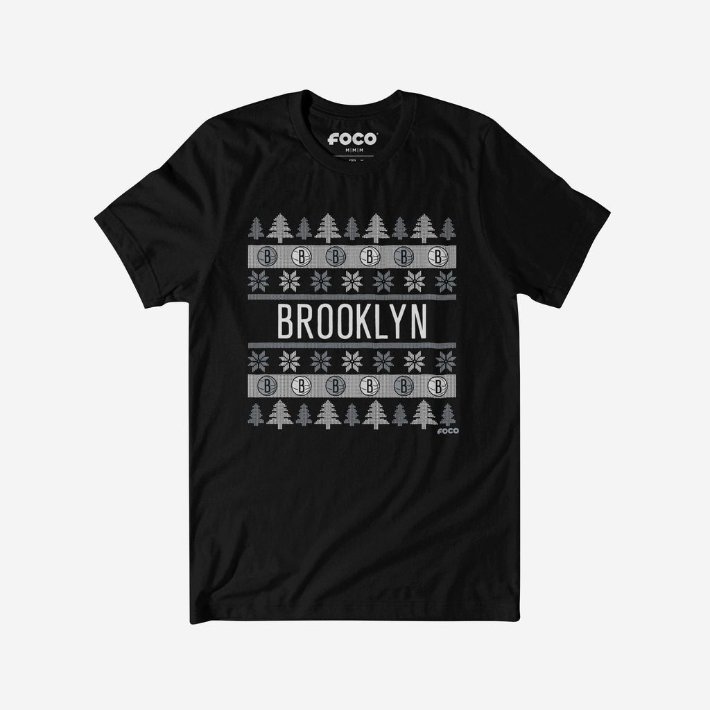 Brooklyn Nets Holiday Sweater T-Shirt FOCO S - FOCO.com