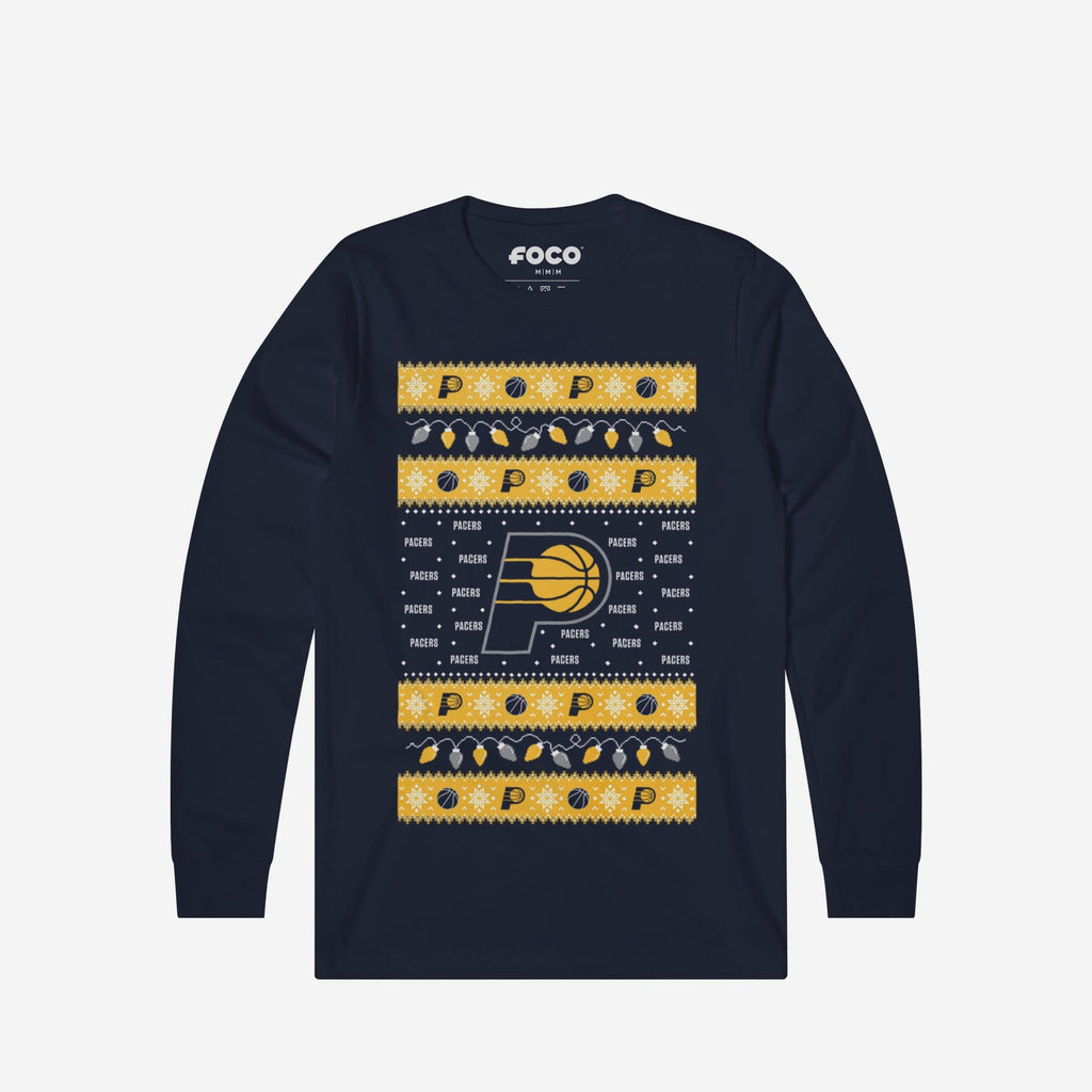 Indiana Pacers Holiday Lights Sweater Long Sleeve T-Shirt FOCO S - FOCO.com