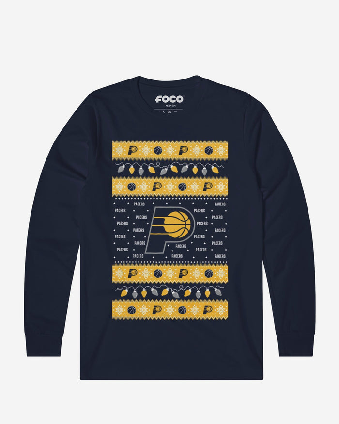 Indiana Pacers Holiday Lights Sweater Long Sleeve T-Shirt FOCO S - FOCO.com