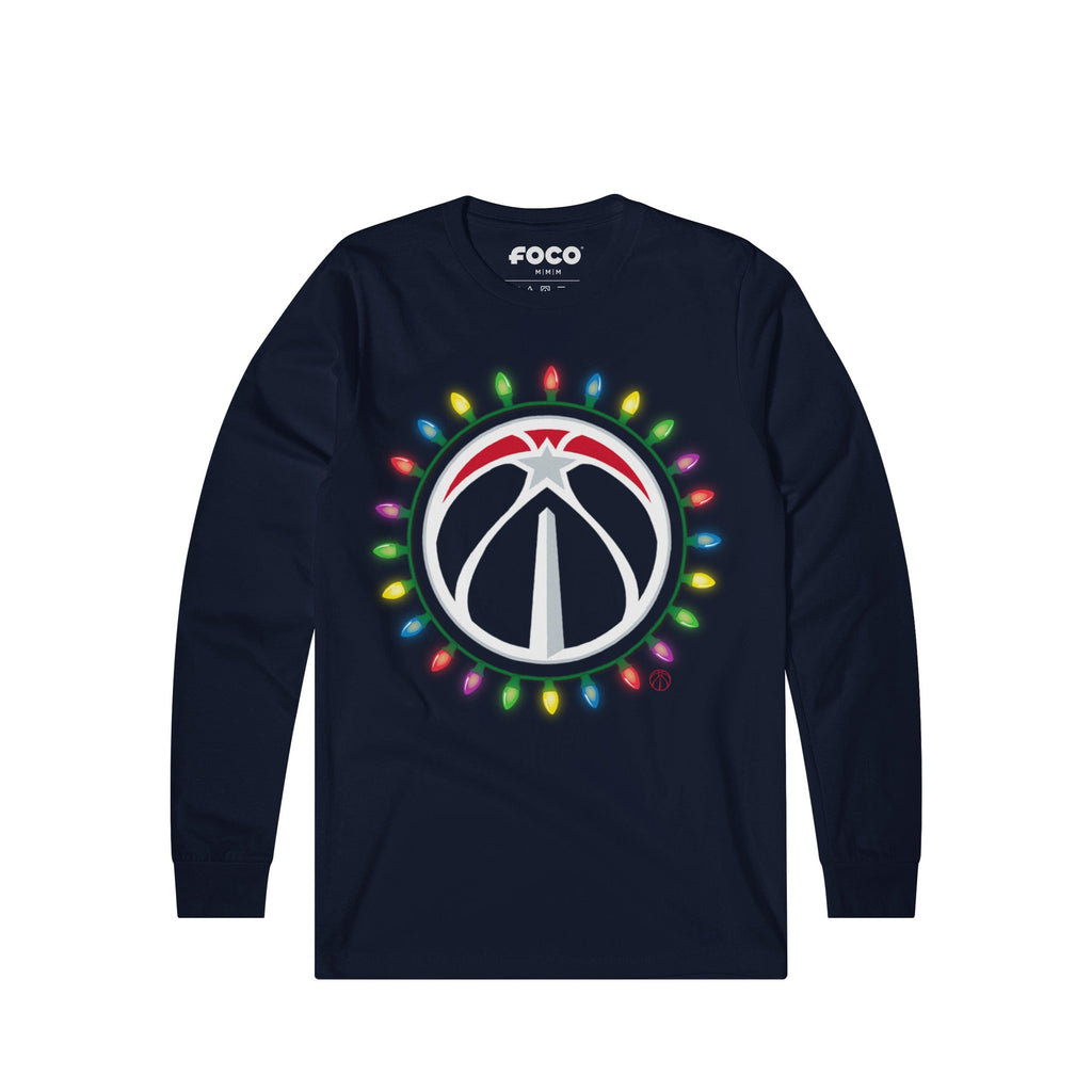 Washington Wizards Primary Logo Holiday Lights Long Sleeve T-Shirt