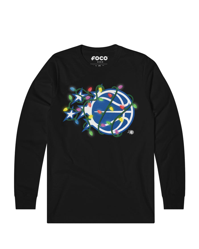 Orlando Magic Primary Logo Holiday Lights Long Sleeve T-Shirt