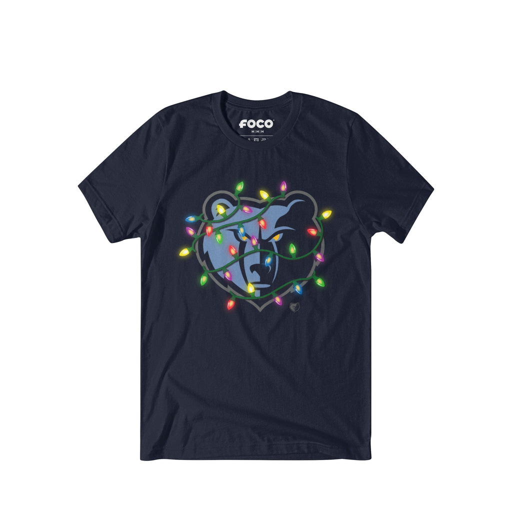 Memphis Grizzlies Primary Logo Holiday Lights T-Shirt