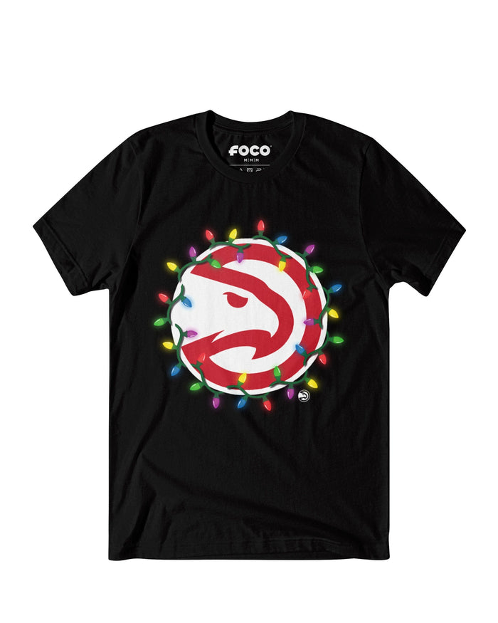 Atlanta Hawks Primary Logo Holiday Lights T-Shirt