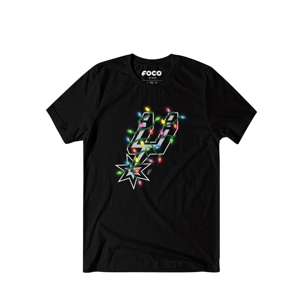 San Antonio Spurs Primary Logo Holiday Lights T-Shirt