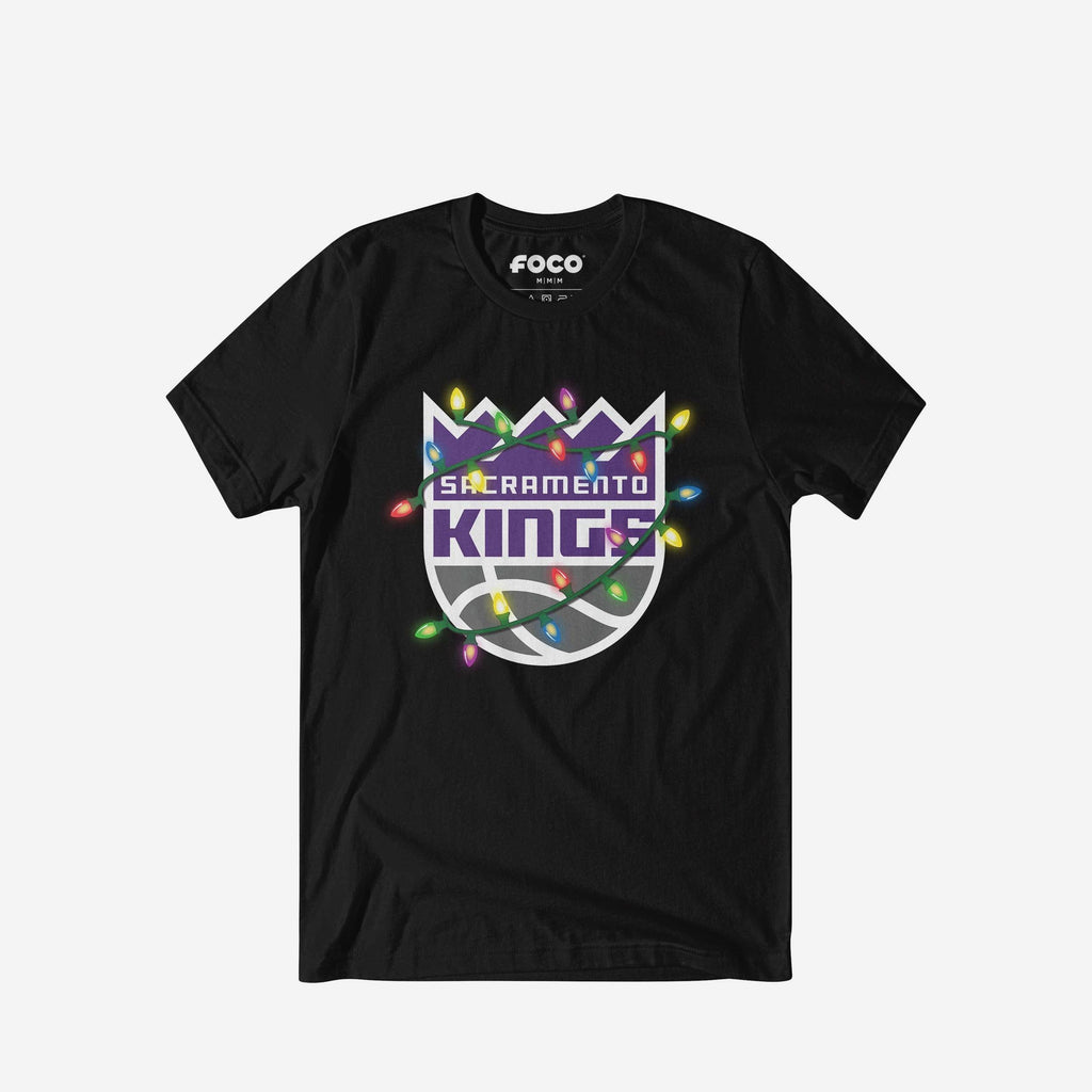 Sacramento Kings Primary Logo Holiday Lights T-Shirt