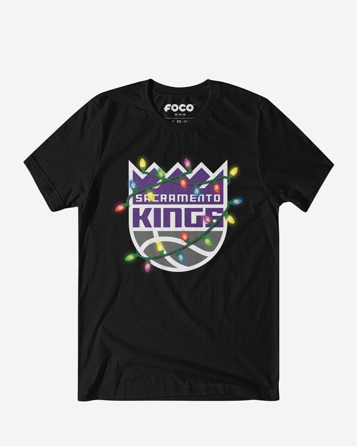 Sacramento Kings Primary Logo Holiday Lights T-Shirt