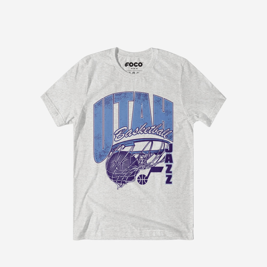 Utah Jazz Script Swish T-Shirt FOCO S - FOCO.com