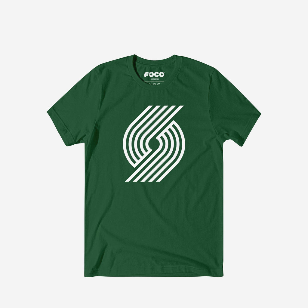 Portland Trail Blazers White Logo T-Shirt FOCO S - FOCO.com