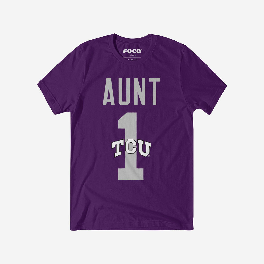 TCU Horned Frogs Number 1 Aunt T-Shirt FOCO S - FOCO.com