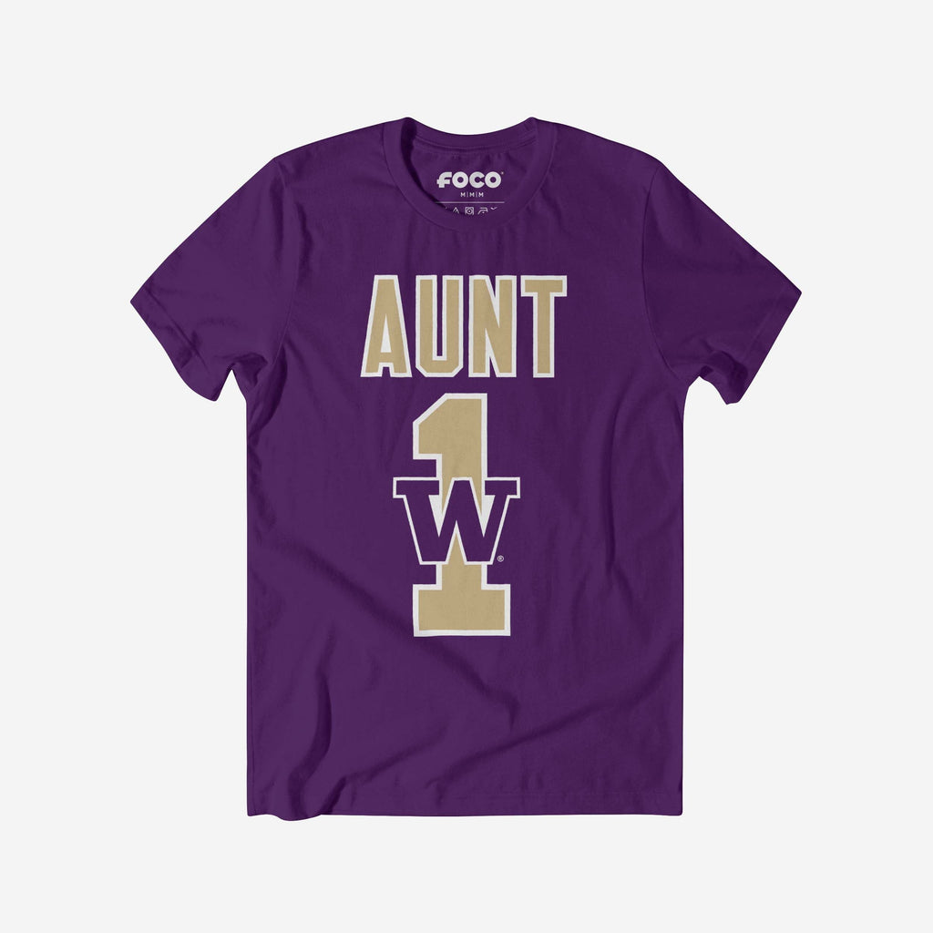 Washington Huskies Number 1 Aunt T-Shirt FOCO S - FOCO.com