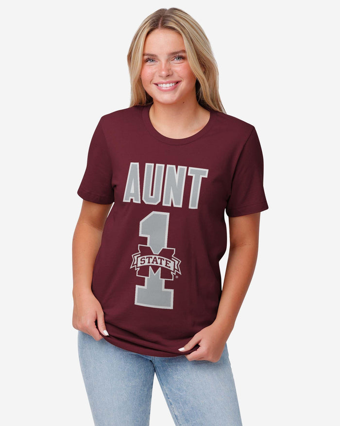 Mississippi State Bulldogs Number 1 Aunt T-Shirt FOCO - FOCO.com