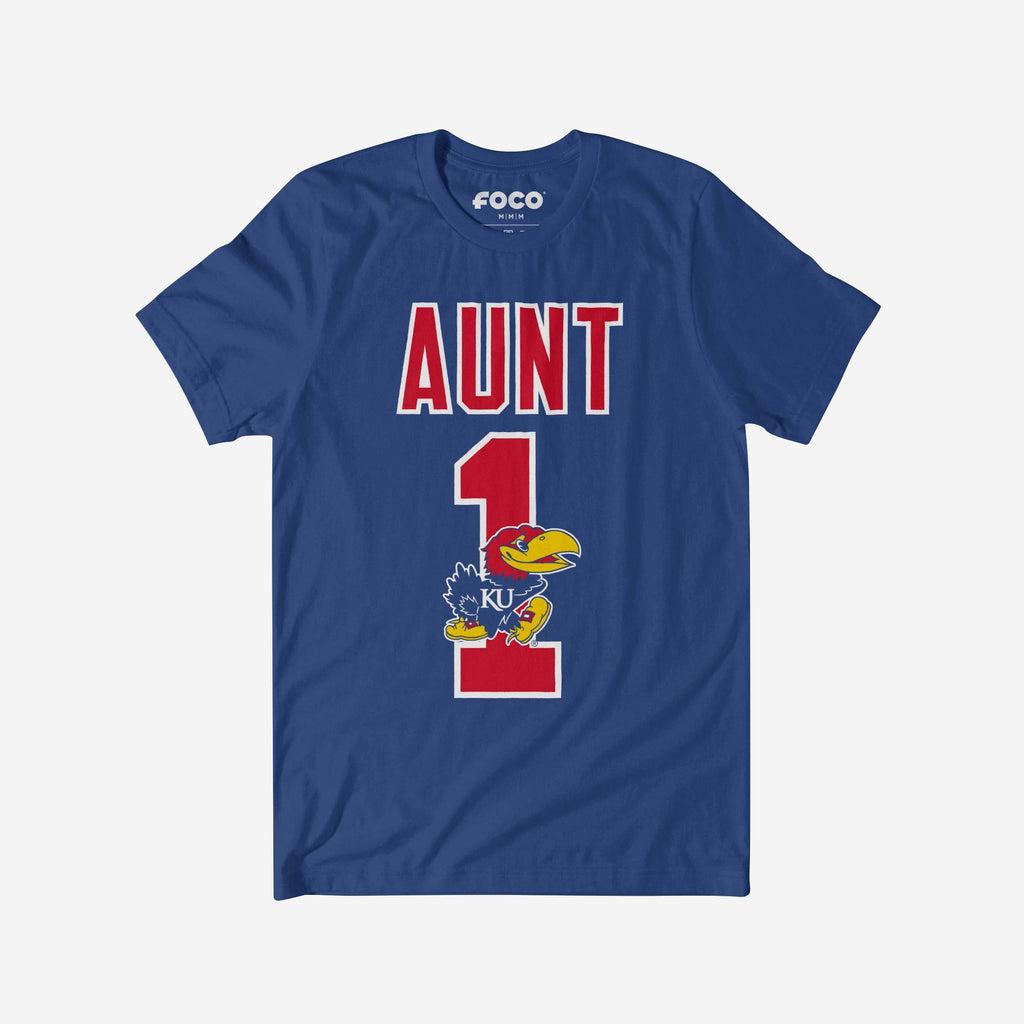 Kansas Jayhawks Number 1 Aunt T-Shirt FOCO S - FOCO.com