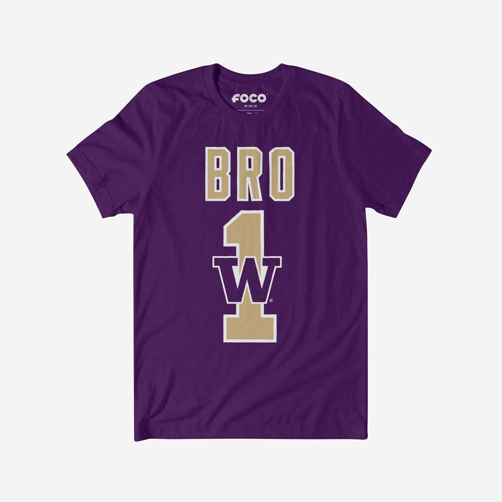 Washington Huskies Number 1 Bro T-Shirt FOCO S - FOCO.com