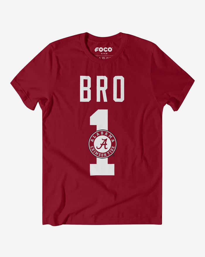 Alabama Crimson Tide Number 1 Bro T-Shirt FOCO S - FOCO.com