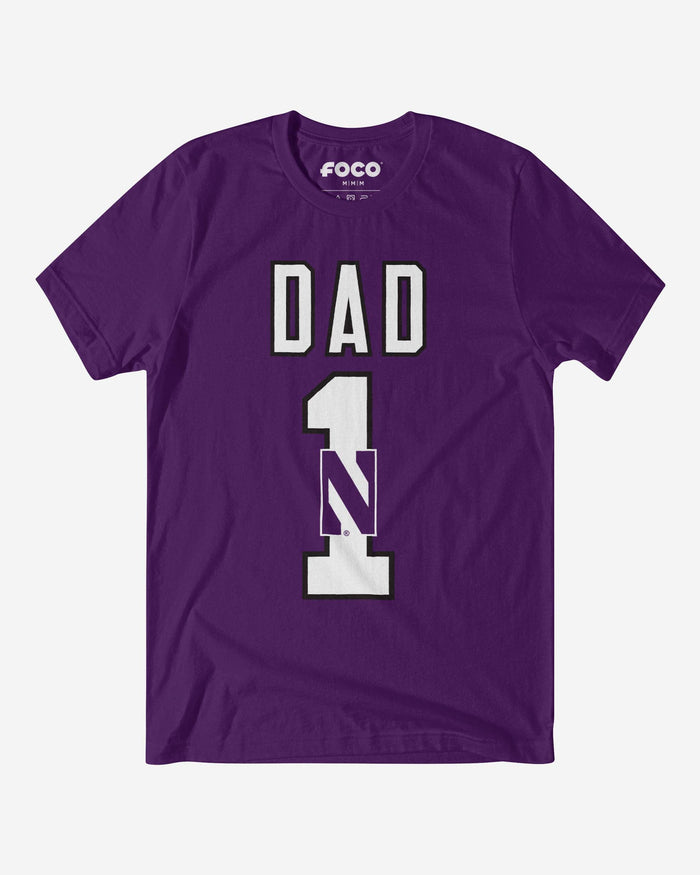 Northwestern Wildcats Number 1 Dad T-Shirt FOCO S - FOCO.com