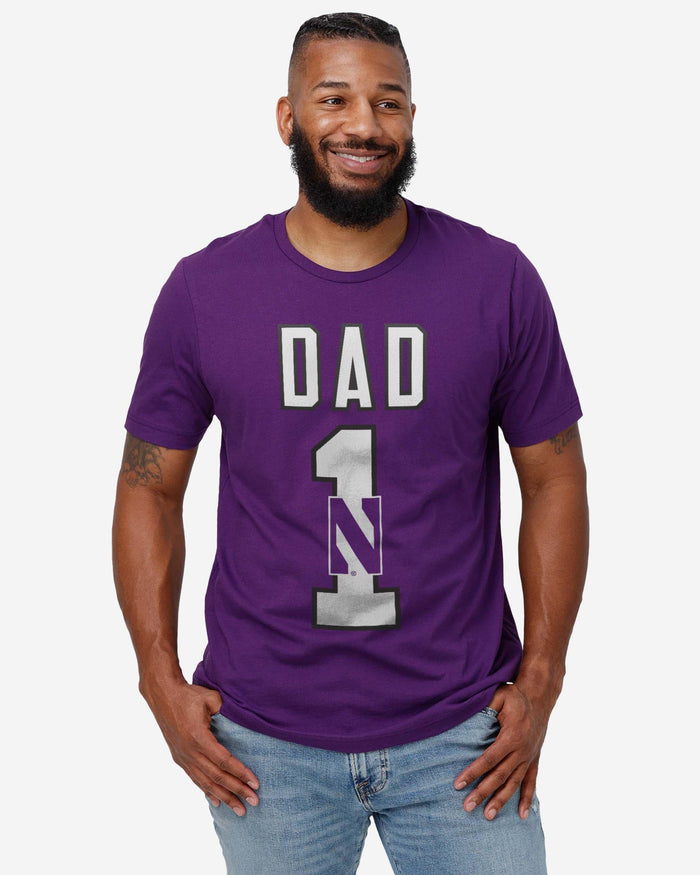 Northwestern Wildcats Number 1 Dad T-Shirt FOCO - FOCO.com