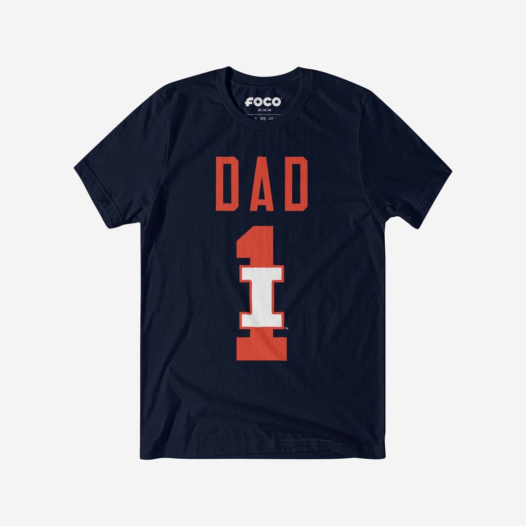 Illinois Fighting Illini Number 1 Dad T-Shirt FOCO S - FOCO.com