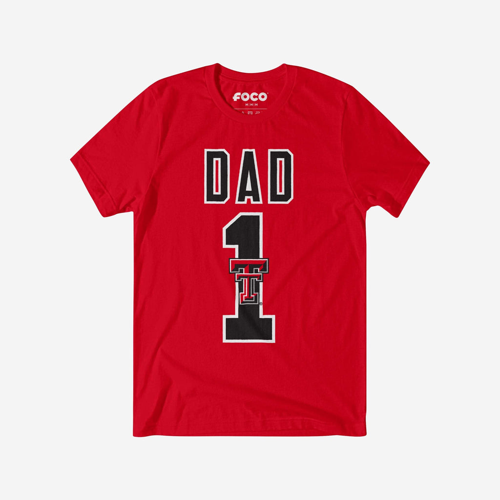 Texas Tech Red Raiders Number 1 Dad T-Shirt FOCO S - FOCO.com