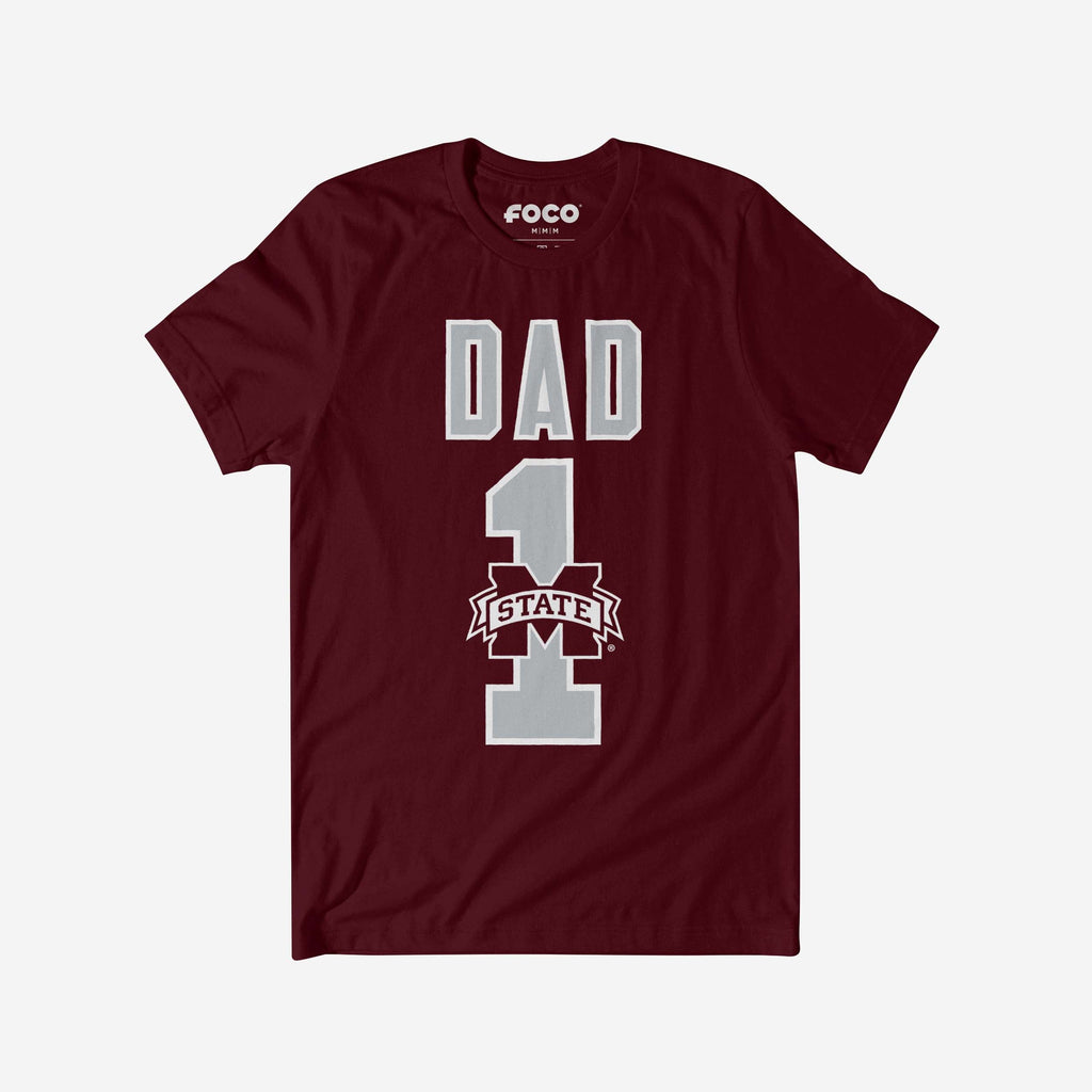 Mississippi State Bulldogs Number 1 Dad T-Shirt FOCO S - FOCO.com