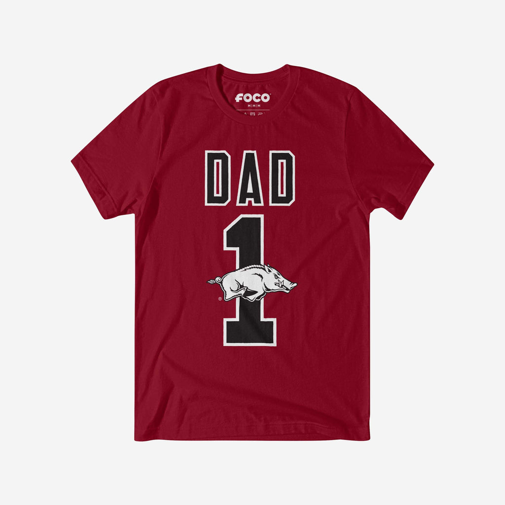 Arkansas Razorbacks Number 1 Dad T-Shirt FOCO S - FOCO.com