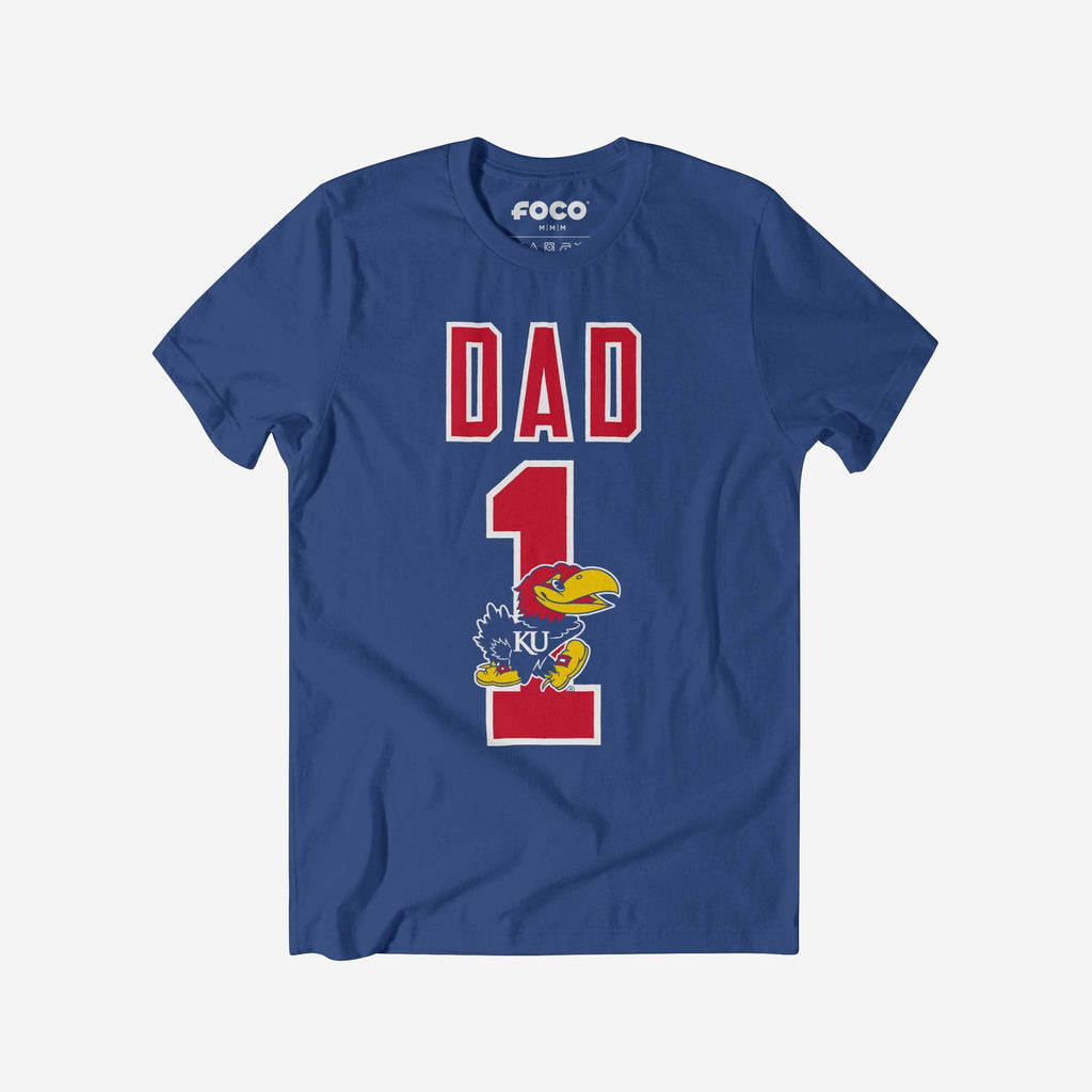 Kansas Jayhawks Number 1 Dad T-Shirt FOCO S - FOCO.com