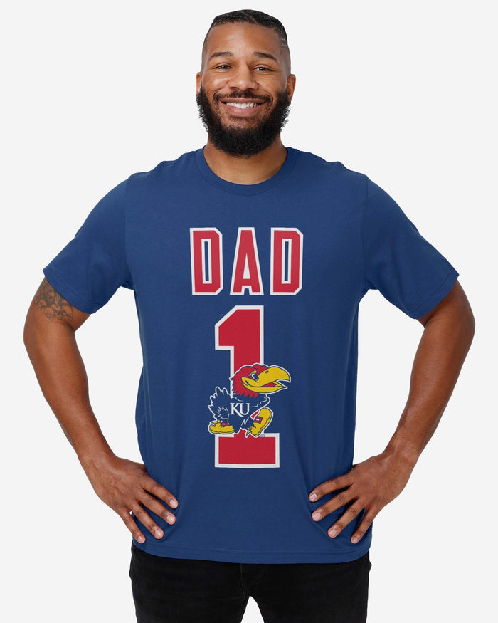 Kansas Jayhawks Number 1 Dad T-Shirt FOCO - FOCO.com