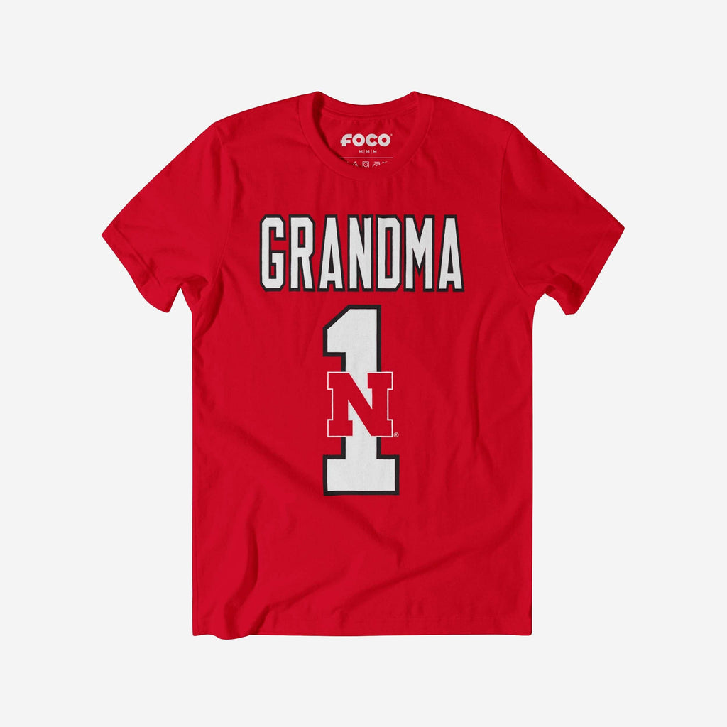 Nebraska Cornhuskers Number 1 Grandma T-Shirt FOCO S - FOCO.com