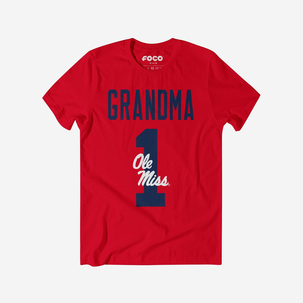 Ole Miss Rebels Number 1 Grandma T-Shirt FOCO S - FOCO.com