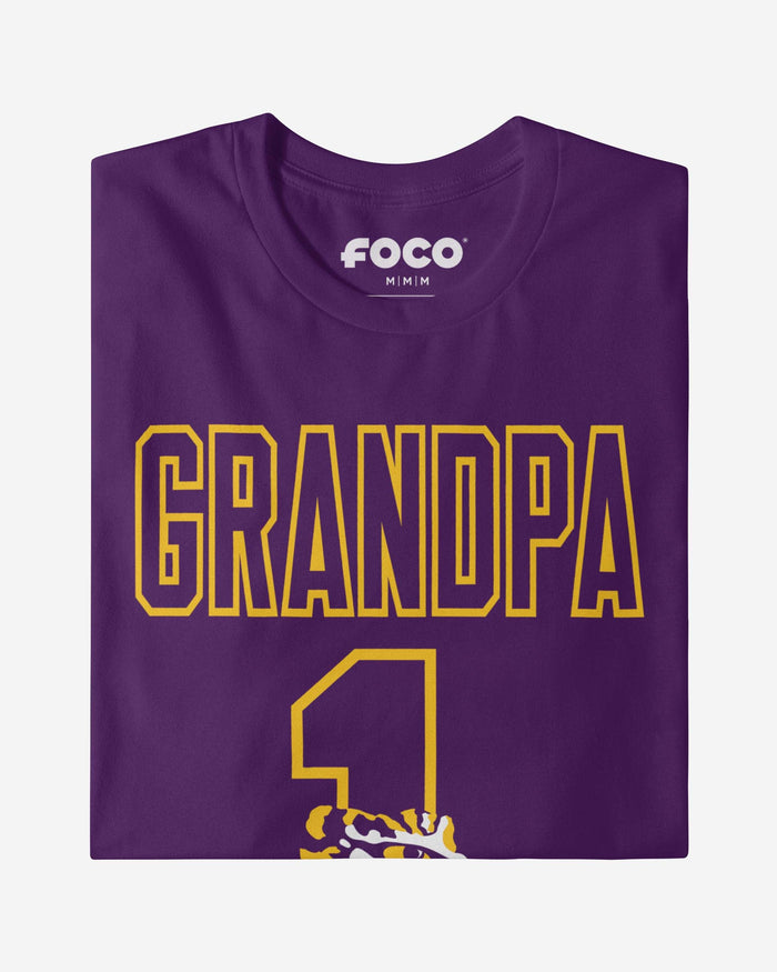 LSU Tigers Number 1 Grandpa T-Shirt FOCO - FOCO.com