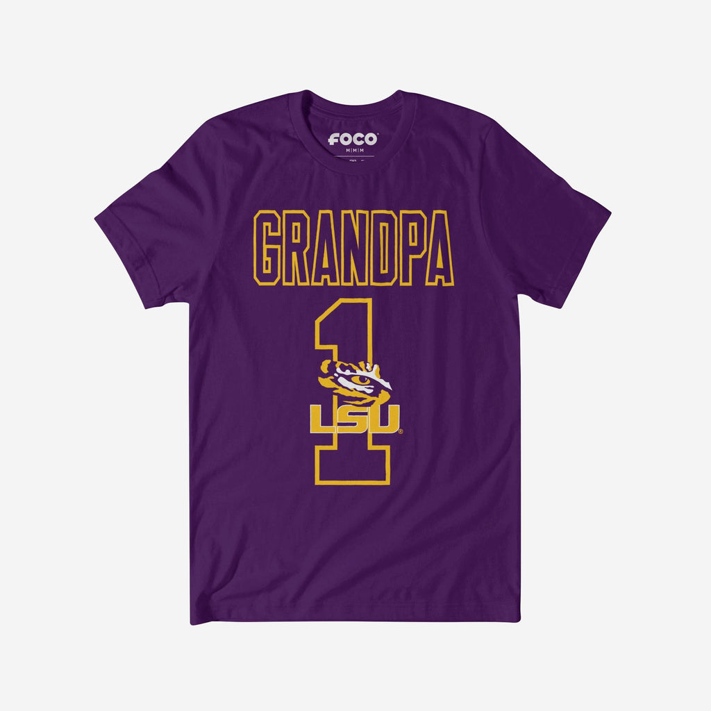 LSU Tigers Number 1 Grandpa T-Shirt FOCO S - FOCO.com