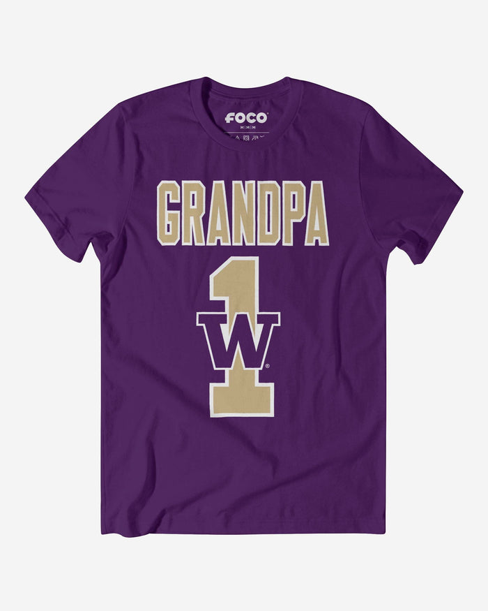 Washington Huskies Number 1 Grandpa T-Shirt FOCO S - FOCO.com