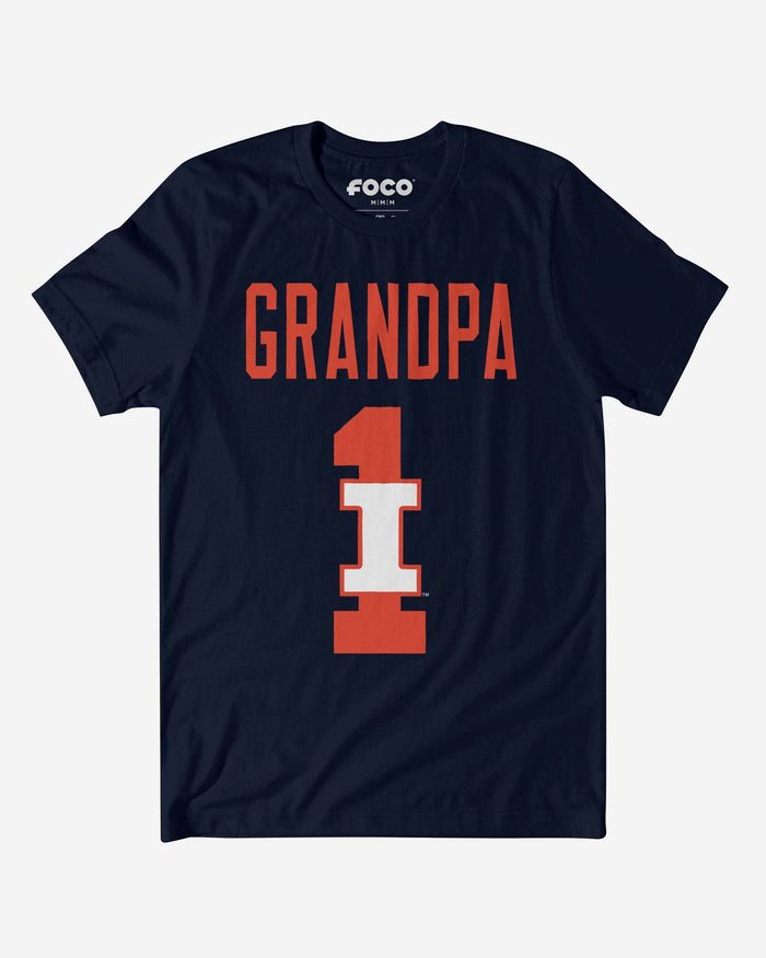 Illinois Fighting Illini Number 1 Grandpa T-Shirt FOCO S - FOCO.com