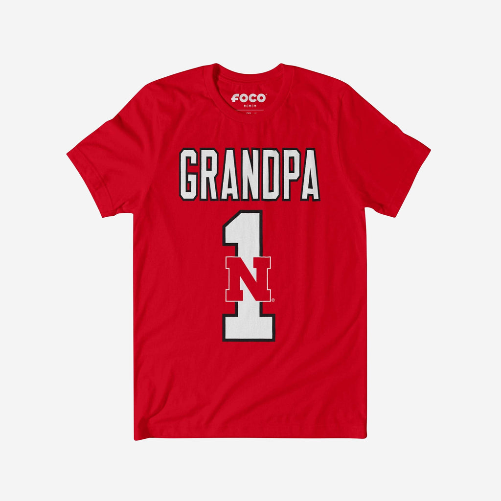 Nebraska Cornhuskers Number 1 Grandpa T-Shirt FOCO S - FOCO.com