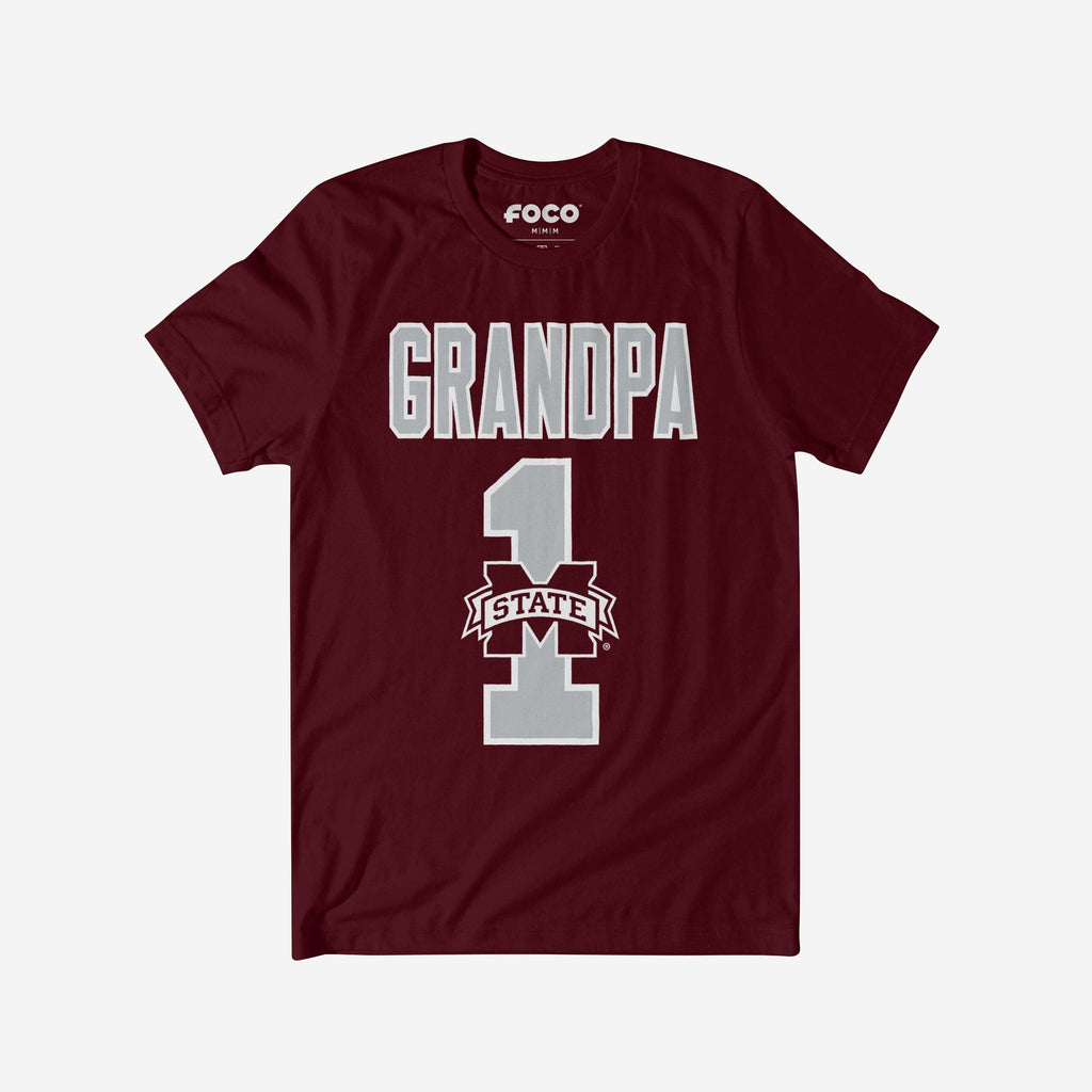 Mississippi State Bulldogs Number 1 Grandpa T-Shirt FOCO S - FOCO.com