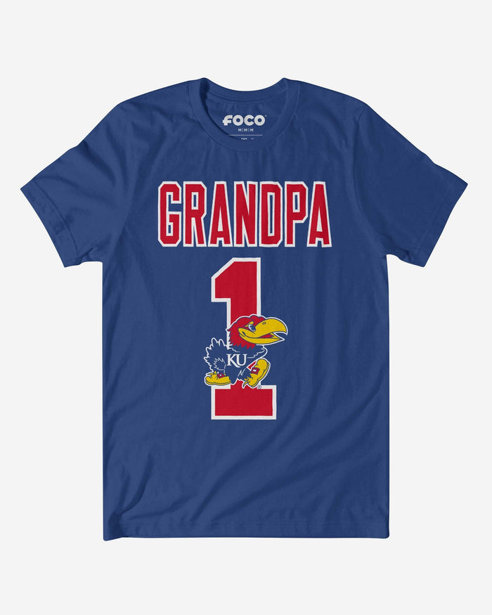 Kansas Jayhawks Number 1 Grandpa T-Shirt FOCO S - FOCO.com