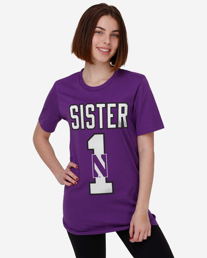 Northwestern Wildcats Number 1 Sister T-Shirt FOCO - FOCO.com